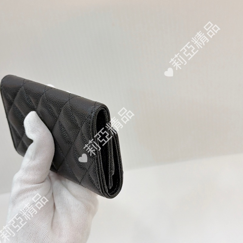莉亞精品♡Chanel 雙C卡包 黑 二手美品-8