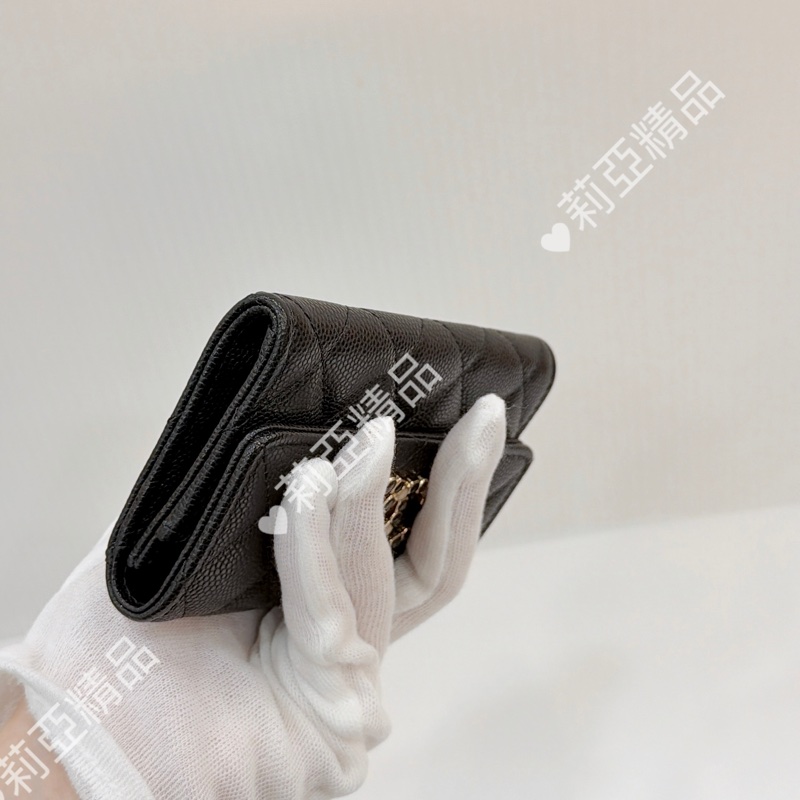 莉亞精品♡Chanel 雙C卡包 黑 二手美品-9