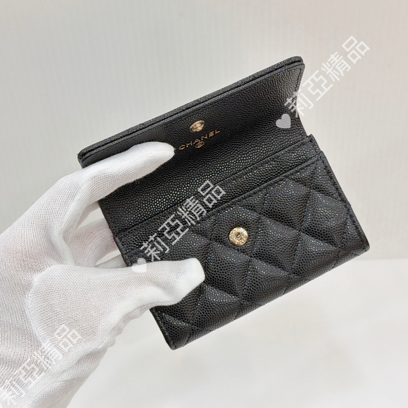 莉亞精品♡Chanel 雙C卡包 黑 二手美品-12