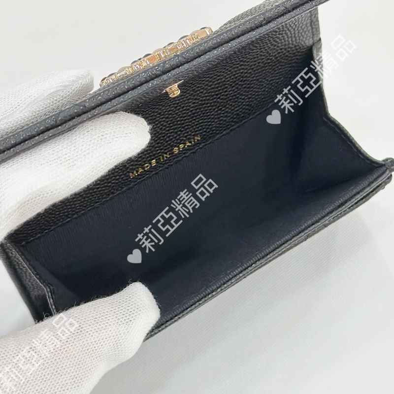 莉亞精品♡Chanel 雙C卡包 黑 二手美品-13