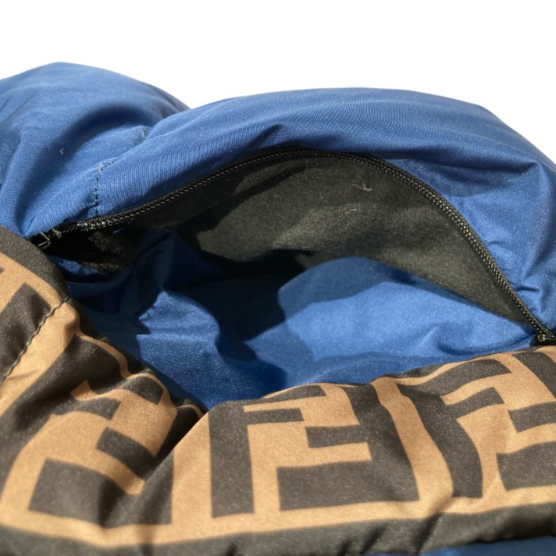 FENDI 芬迪 雙面 ZUCCA 羽絨背心 短款 棕色/藍色 FAA428 A6JB 女款-13