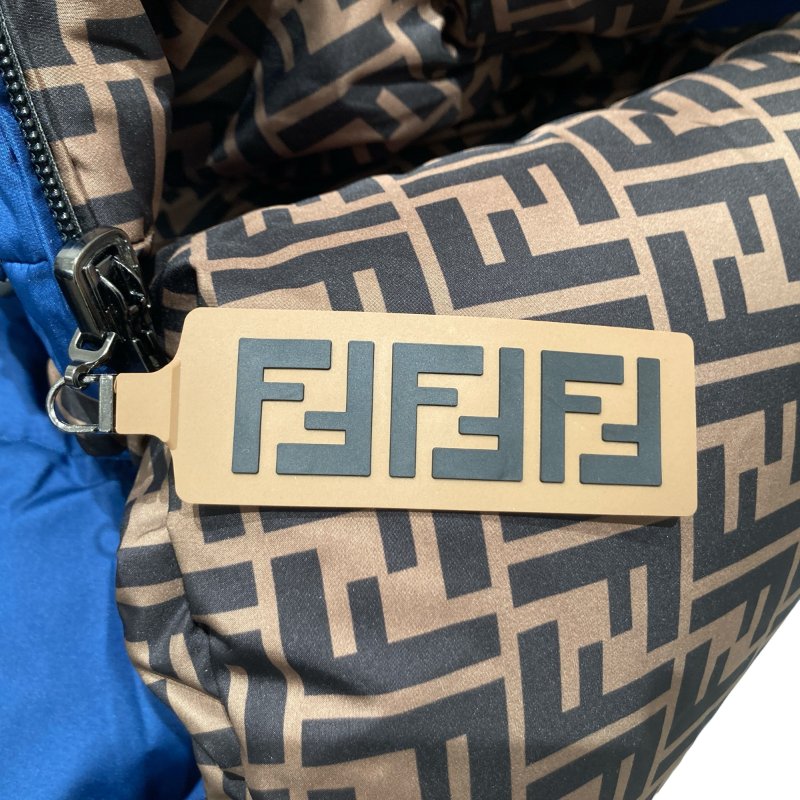 FENDI 芬迪 雙面 ZUCCA 羽絨背心 短款 棕色/藍色 FAA428 A6JB 女款-14