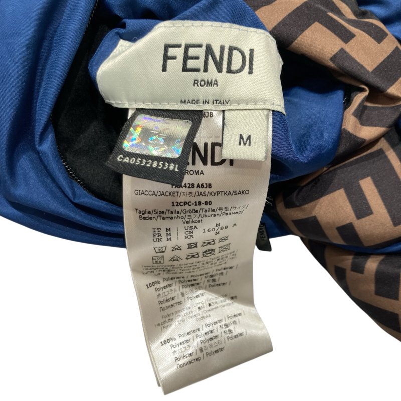 FENDI 芬迪 雙面 ZUCCA 羽絨背心 短款 棕色/藍色 FAA428 A6JB 女款-17