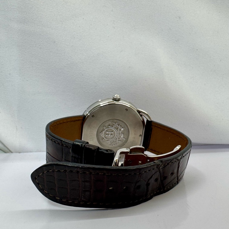 愛馬仕 HERMES ARCEAU AUTOMATIC  AR4.810 自動機械鱷魚皮錶帶-1