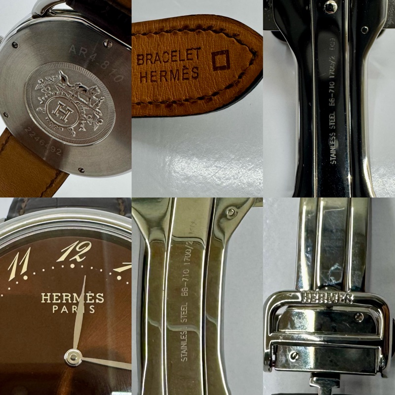 愛馬仕 HERMES ARCEAU AUTOMATIC  AR4.810 自動機械鱷魚皮錶帶-5