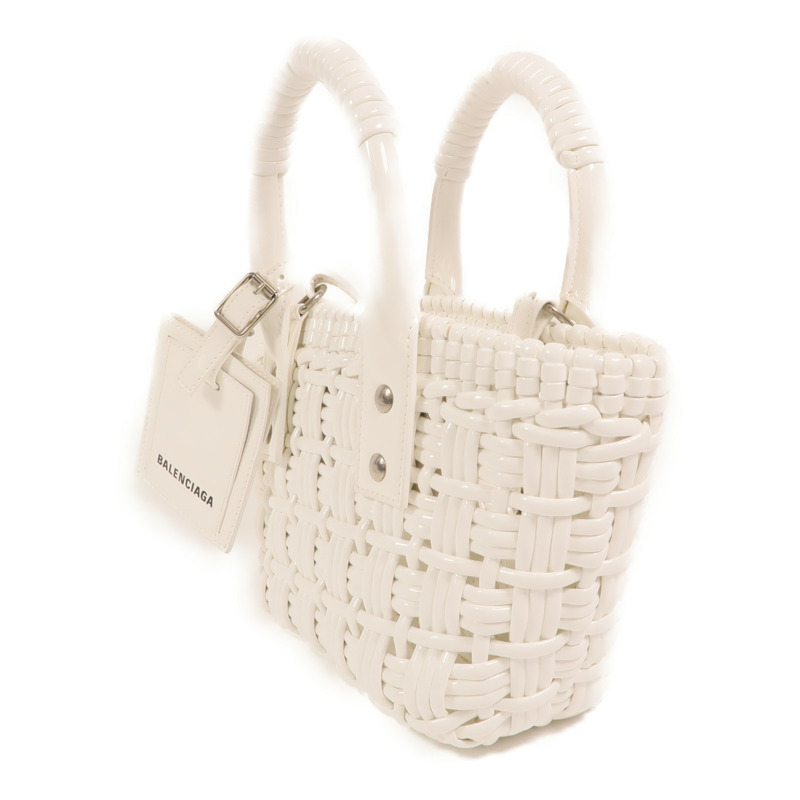 BALENCIAGA 漆皮皮革Tote Bag銀扣手挽肩背兩用袋-2