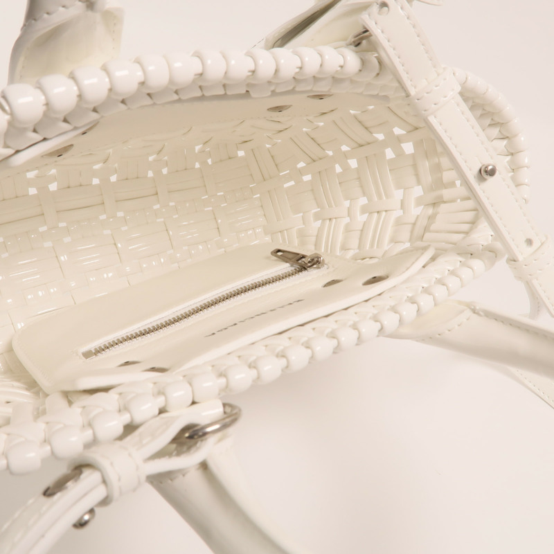 BALENCIAGA 漆皮皮革Tote Bag銀扣手挽肩背兩用袋-4