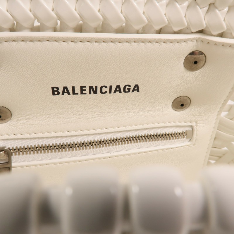 BALENCIAGA 漆皮皮革Tote Bag銀扣手挽肩背兩用袋-5