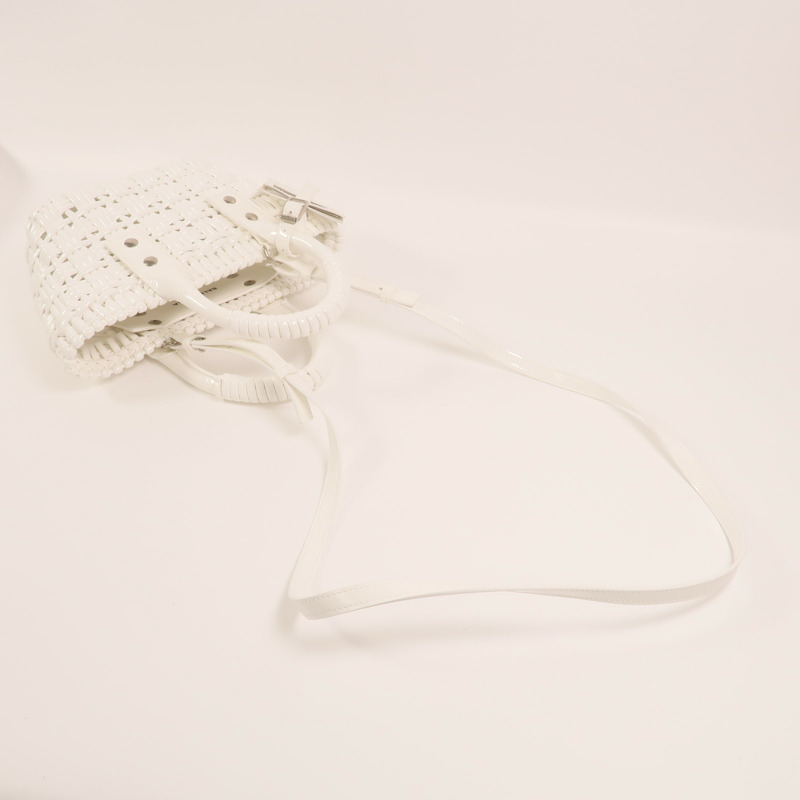 BALENCIAGA 漆皮皮革Tote Bag銀扣手挽肩背兩用袋-7