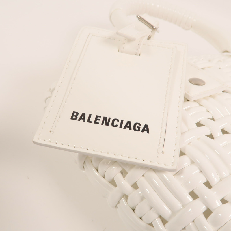 BALENCIAGA 漆皮皮革Tote Bag銀扣手挽肩背兩用袋-8