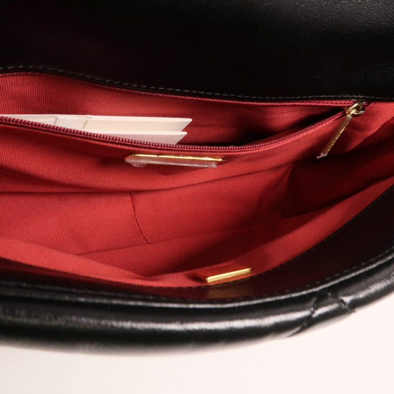 CHANEL 羊皮皮革Chanel 19 Large金扣鏈帶手挽肩背兩用袋-4