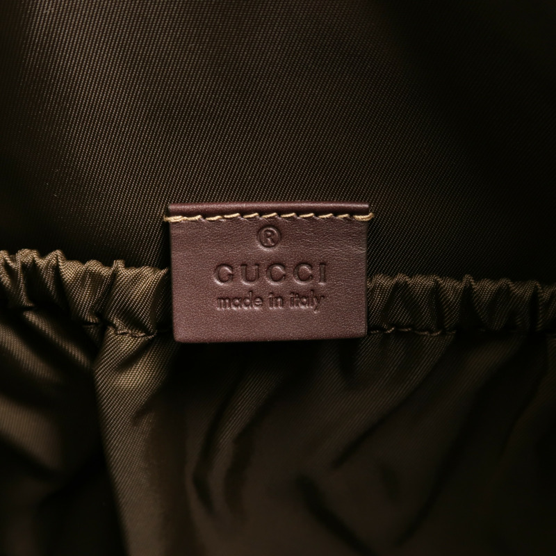 GUCCI 塗層帆布Shoulder Bag金扣肩背袋-5