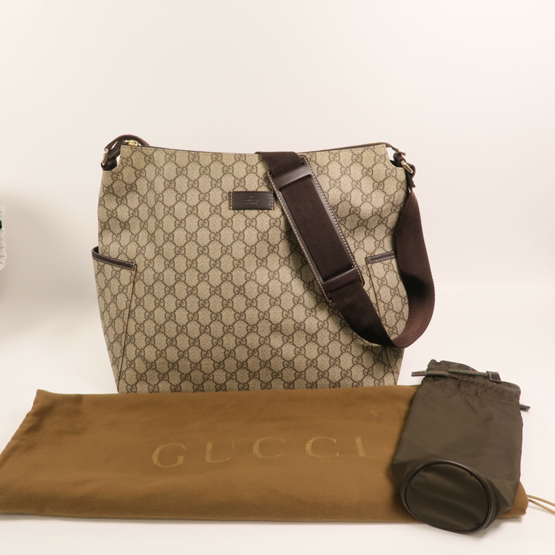 GUCCI 塗層帆布Shoulder Bag金扣肩背袋-9