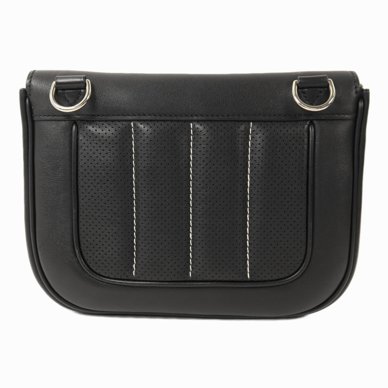 HERMES Swift皮革Mini Berline銀扣肩背袋Noir-1