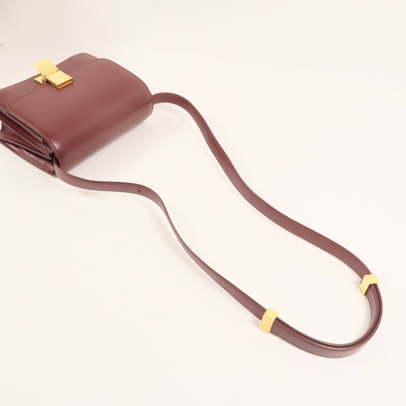 CELINE 牛皮皮革Classic Box Small金扣肩背袋-7