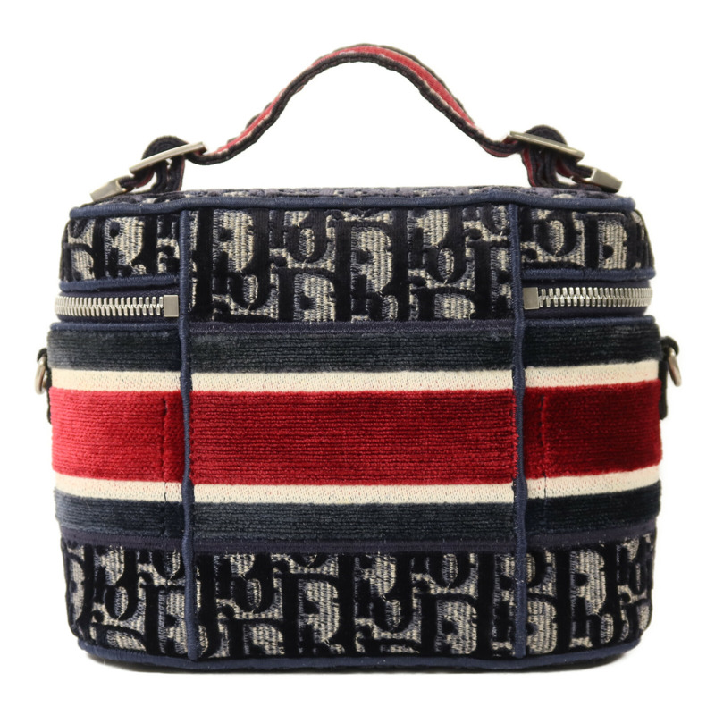 Dior 絨布Vanity Case銀扣手挽肩背兩用袋-1