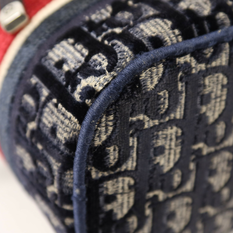 Dior 絨布Vanity Case銀扣手挽肩背兩用袋-9