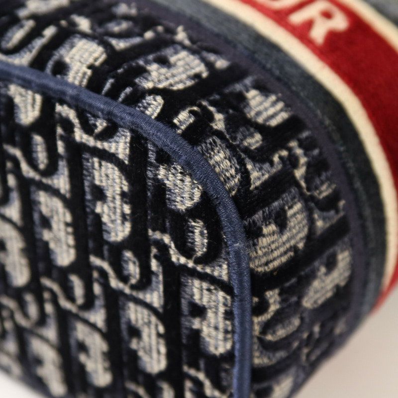 Dior 絨布Vanity Case銀扣手挽肩背兩用袋-10