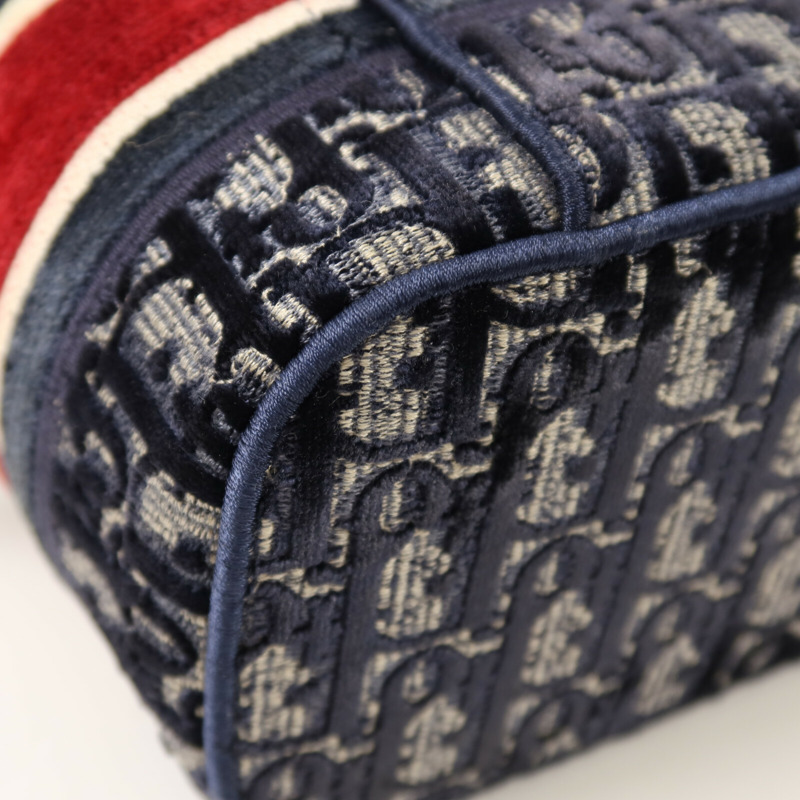 Dior 絨布Vanity Case銀扣手挽肩背兩用袋-11