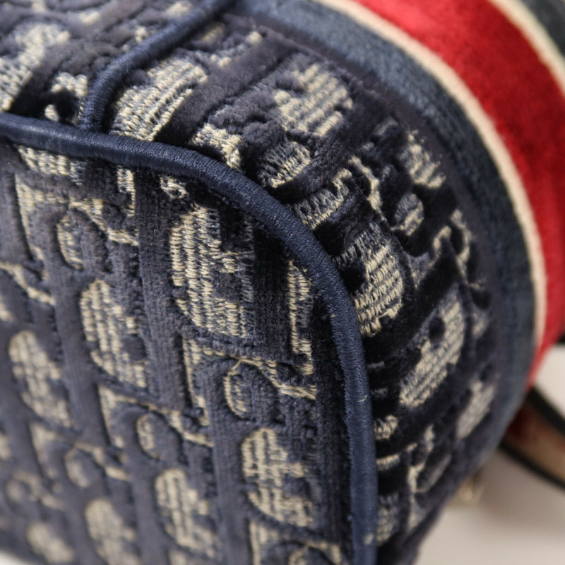 Dior 絨布Vanity Case銀扣手挽肩背兩用袋-12