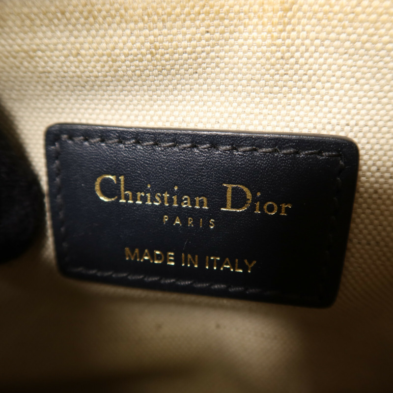 Dior 帆布Mini Saddle金扣手挽肩背兩用袋-5