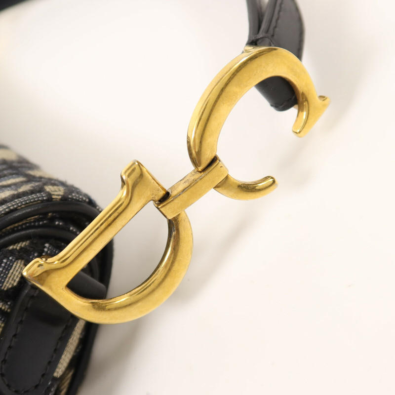 Dior 帆布Mini Saddle金扣手挽肩背兩用袋-12