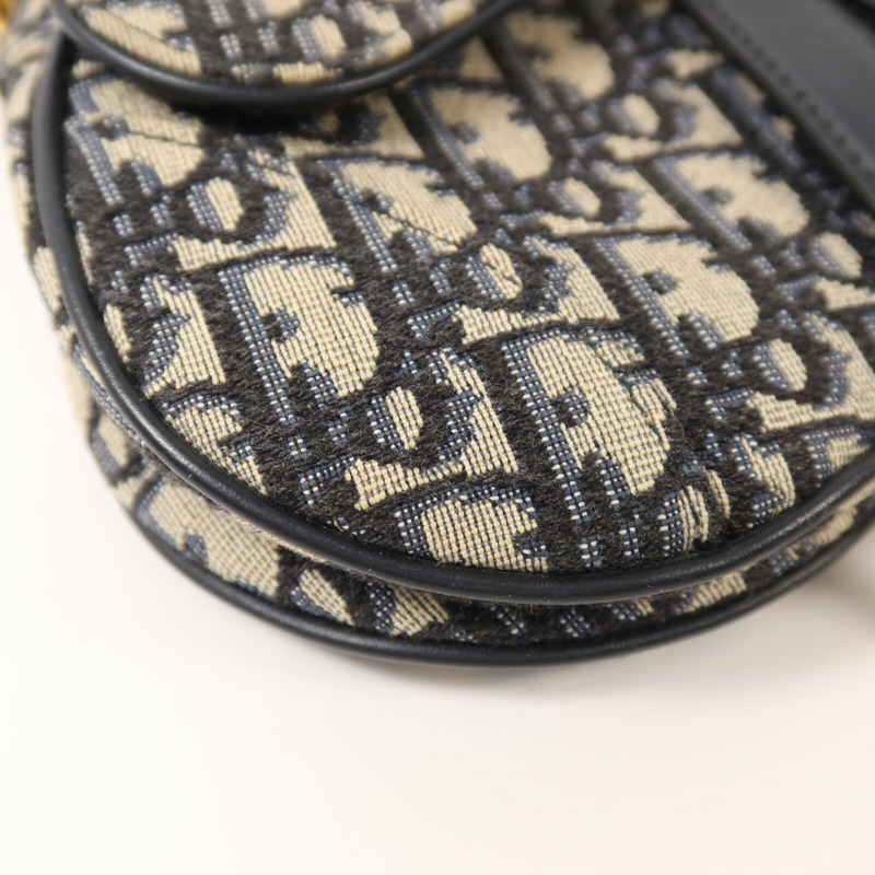 Dior 帆布Mini Saddle金扣手挽肩背兩用袋-13