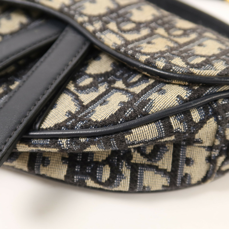Dior 帆布Mini Saddle金扣手挽肩背兩用袋-14