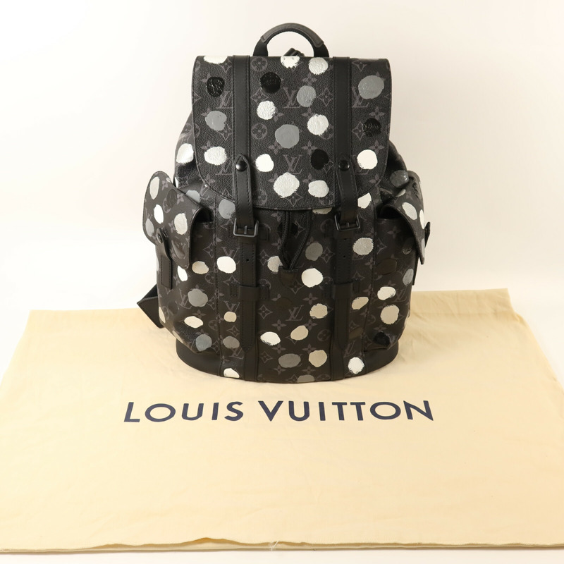 LOUIS VUITTON Monogram Eclipse LV X YK Christopher MM背包-7