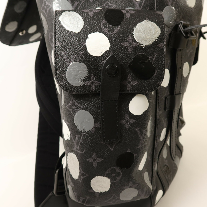 LOUIS VUITTON Monogram Eclipse LV X YK Christopher MM背包-16