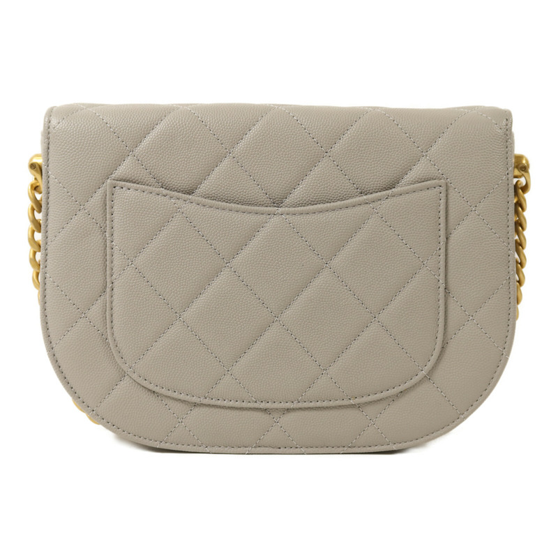 CHANEL 牛皮皮革Round Messenger Bag 21S金扣鏈帶肩背袋-1