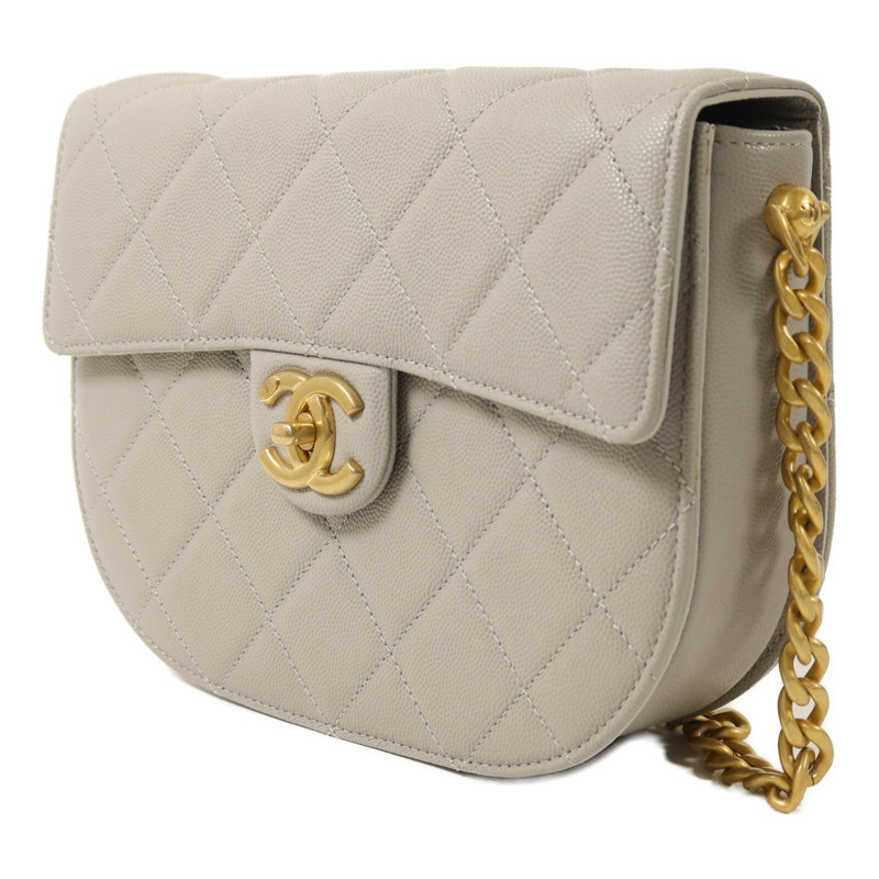 CHANEL 牛皮皮革Round Messenger Bag 21S金扣鏈帶肩背袋-2