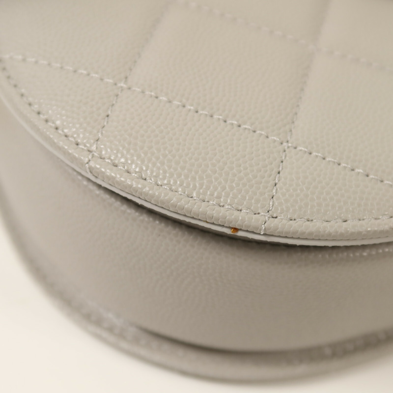 CHANEL 牛皮皮革Round Messenger Bag 21S金扣鏈帶肩背袋-11