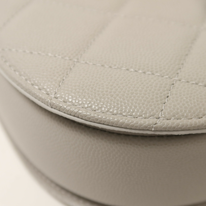 CHANEL 牛皮皮革Round Messenger Bag 21S金扣鏈帶肩背袋-12