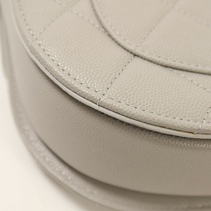 CHANEL 牛皮皮革Round Messenger Bag 21S金扣鏈帶肩背袋-13