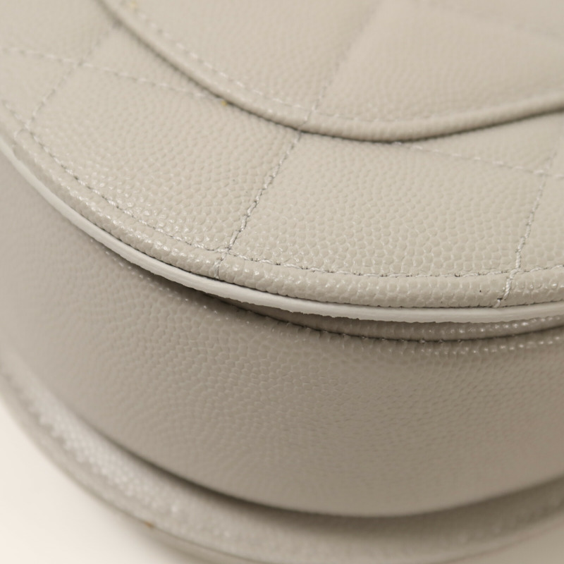 CHANEL 牛皮皮革Round Messenger Bag 21S金扣鏈帶肩背袋-14