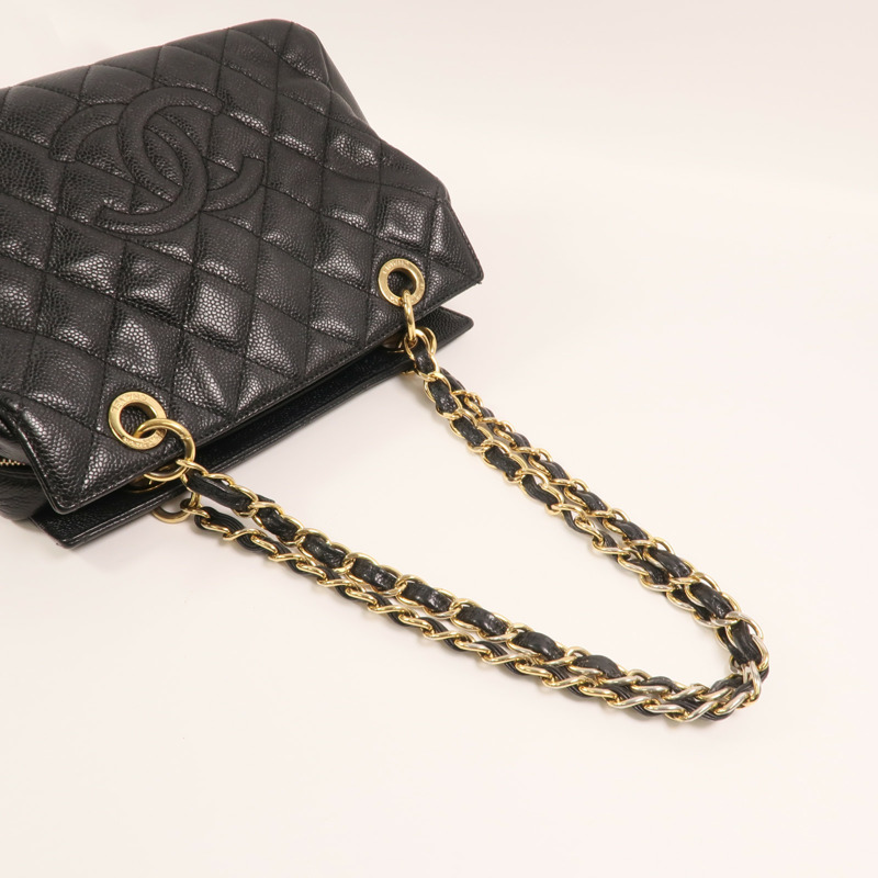 CHANEL 牛皮皮革Petite Timeless Tote金扣肩背袋-7