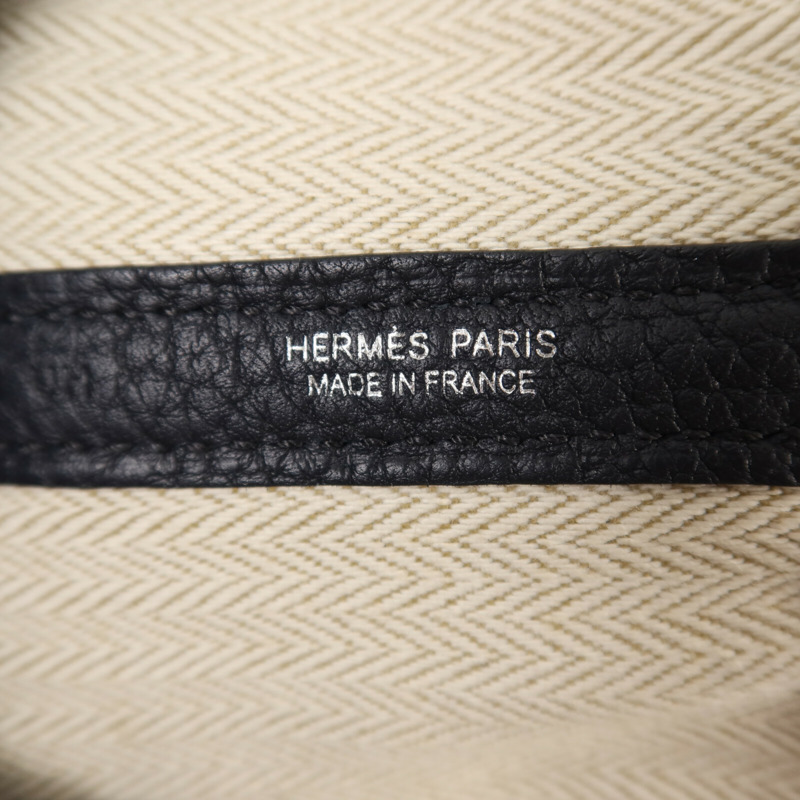 HERMES Negonda皮革Garden Party 36銀扣手挽袋Bleu Indigo-5
