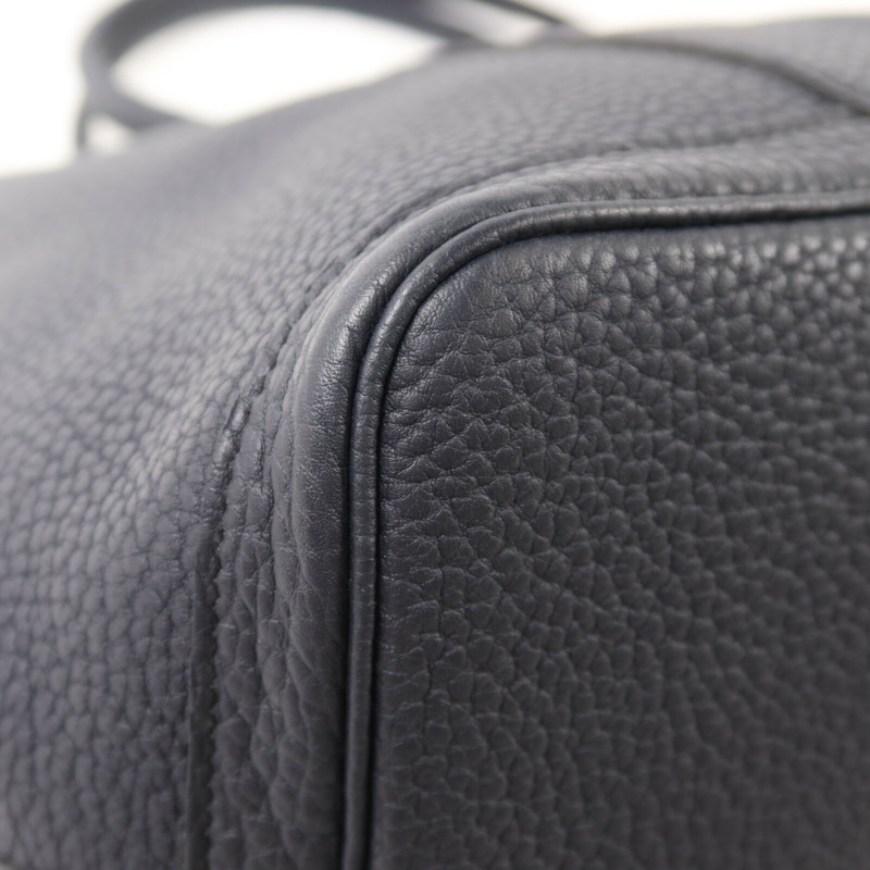 HERMES Negonda皮革Garden Party 36銀扣手挽袋Bleu Indigo-9