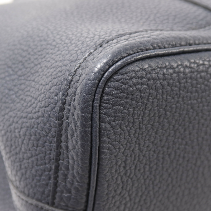 HERMES Negonda皮革Garden Party 36銀扣手挽袋Bleu Indigo-11