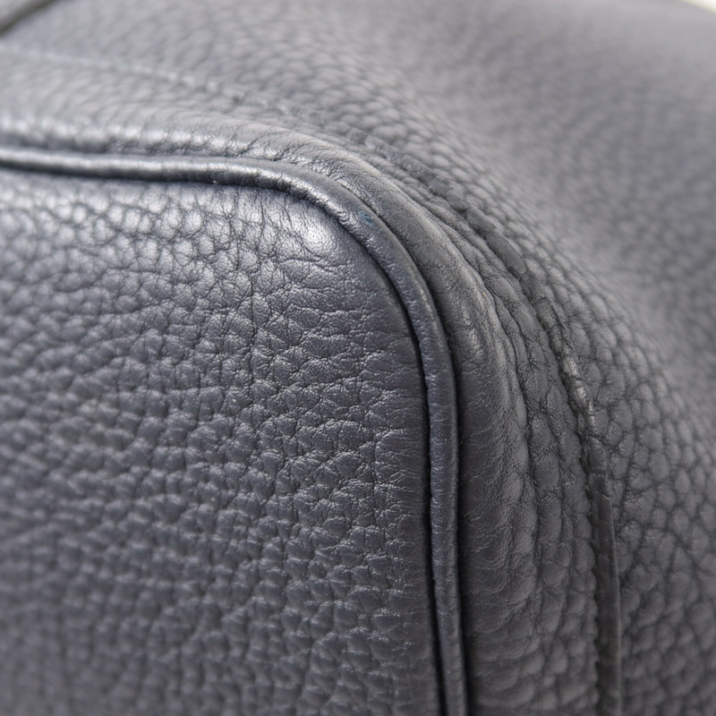 HERMES Negonda皮革Garden Party 36銀扣手挽袋Bleu Indigo-12