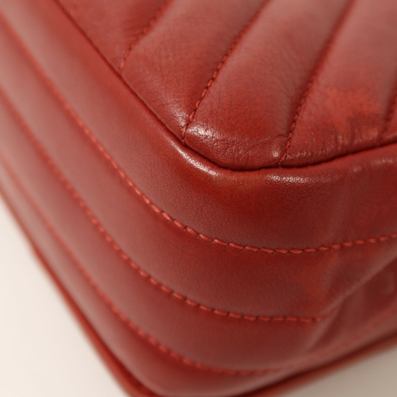 CHANEL 牛皮皮革Chevron Flap Bag金扣鏈帶肩背袋-13