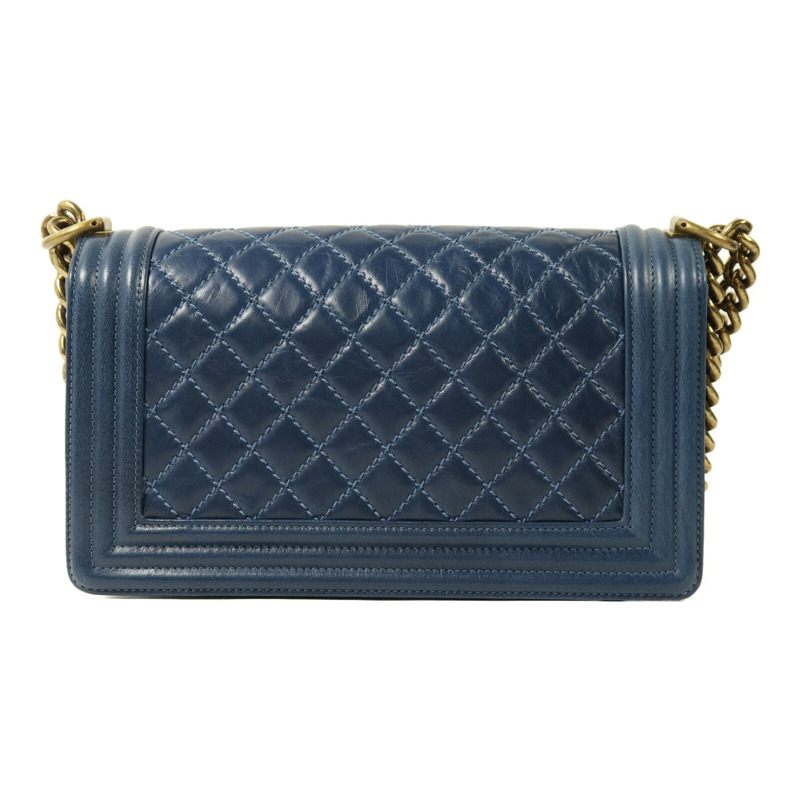 CHANEL 牛皮皮革Boy 25金扣鏈帶肩背袋-1