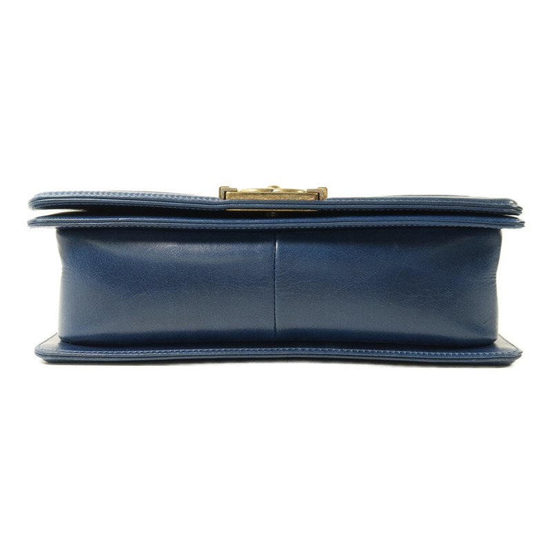 CHANEL 牛皮皮革Boy 25金扣鏈帶肩背袋-3