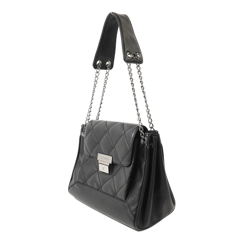 CHANEL 牛皮皮革Accordion Flap銀扣鏈帶肩背袋-2