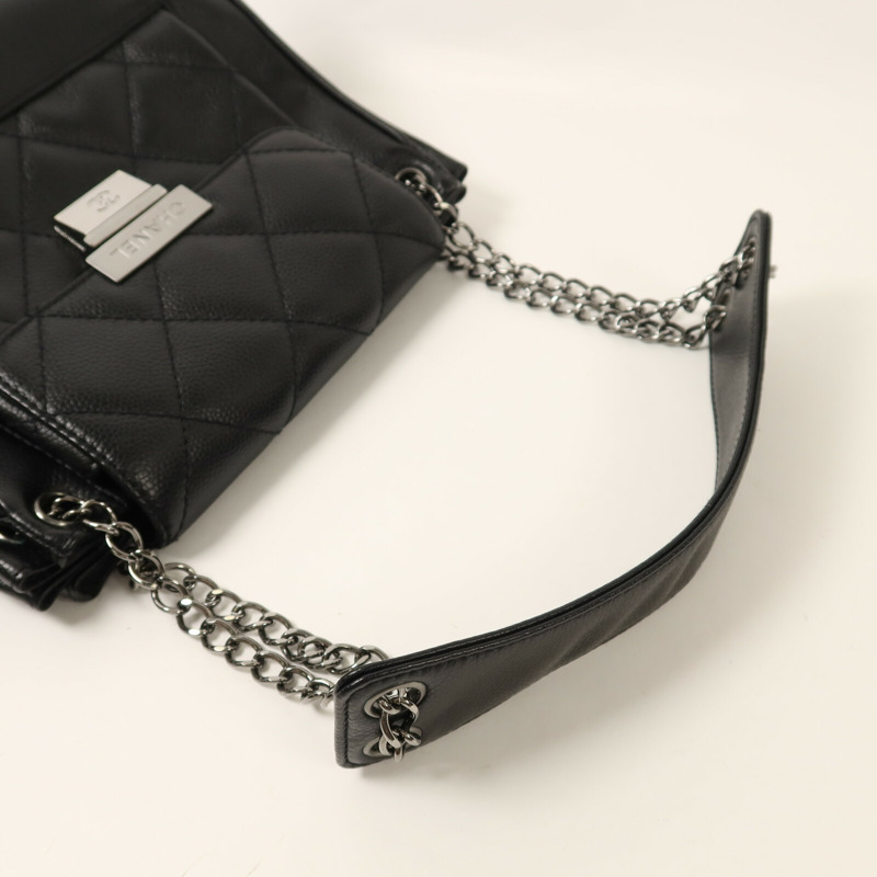 CHANEL 牛皮皮革Accordion Flap銀扣鏈帶肩背袋-7