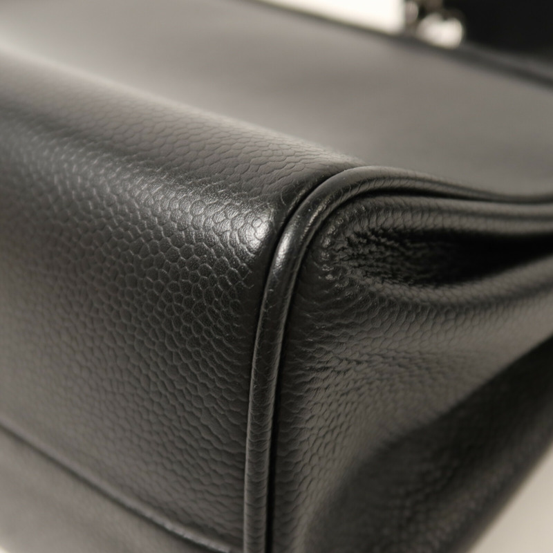 CHANEL 牛皮皮革Accordion Flap銀扣鏈帶肩背袋-14