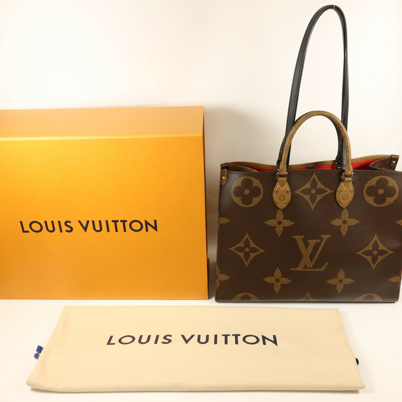 LOUIS VUITTON Monogram Giant Reverse On The Go GM金扣手挽肩背兩用袋-7
