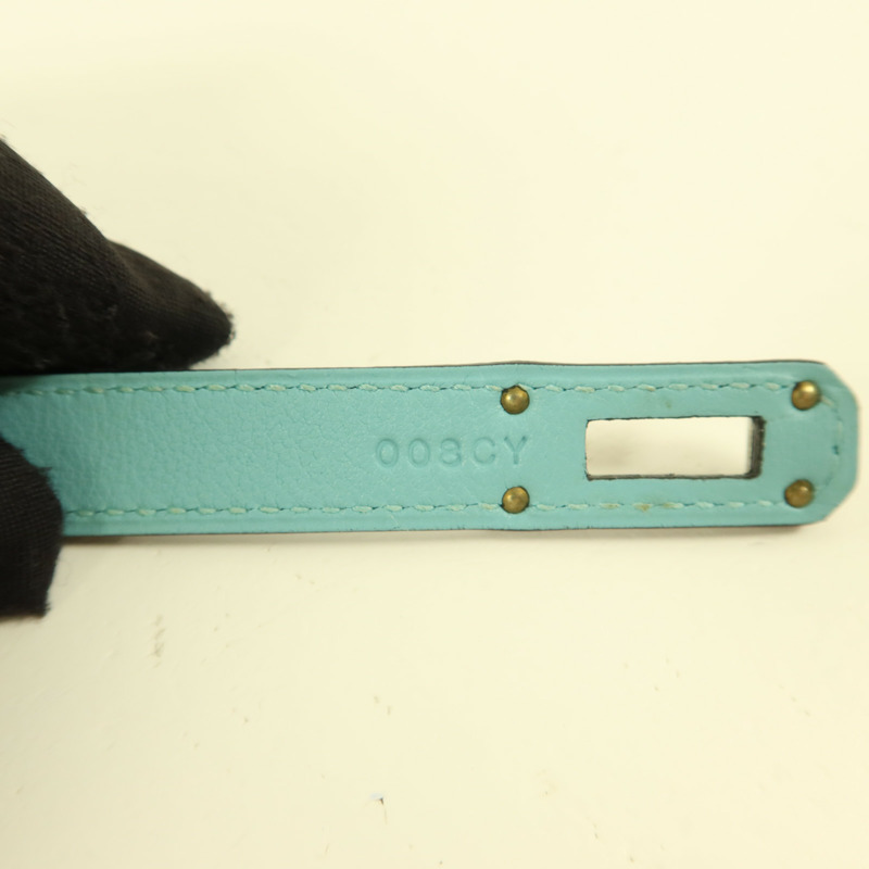 HERMES Swift皮革Kelly Wallet Ghillies銀扣長錢包Blue Atoll-6