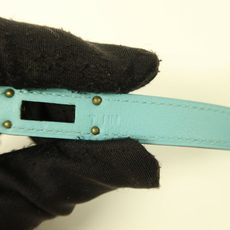 HERMES Swift皮革Kelly Wallet Ghillies銀扣長錢包Blue Atoll-7